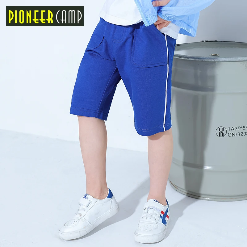 Pioneer Kids однотонные Шорты белые пляжные шорты Спортивная одежда для мальчиков свободная одежда детские трикотажные шорты BZZ910036