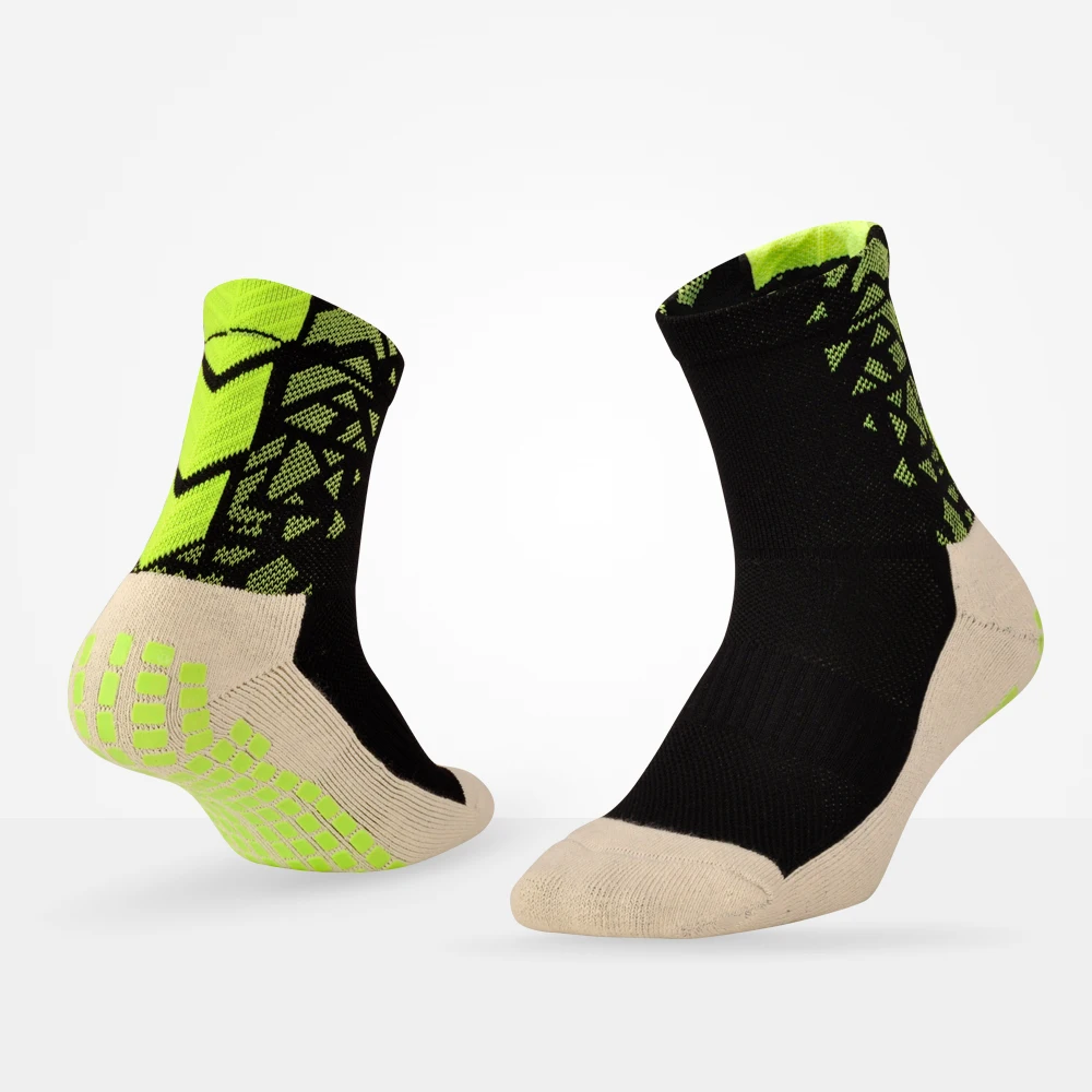 1 пара Противоскользящих футбольных носков, Дышащие футбольные впитывающие пот носки для мужчин и женщин, резиновые походные велосипедные носки