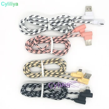 

Type C USB Cable Braid 90 Degree Elbow Mirco USB Android Charging Adapter Data Charger Cable For Samsung S9 Plus Huawei 1000pcs