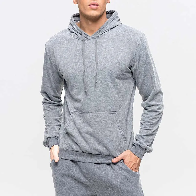 

Thin Solid Men's Hoodies Loose Size Pocket Punk Style Hooded Long Sleeve Harajuku Fashion New Hoodies Spring Pullover 4 Color