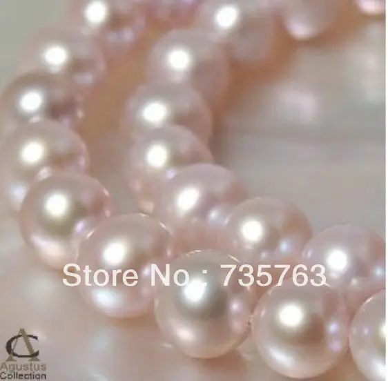 

HOT 18"10-11MM SOUTH SEA GENUINE GOLD LAVENDER PERFECT ROUND PEARL NECKLACE 14K