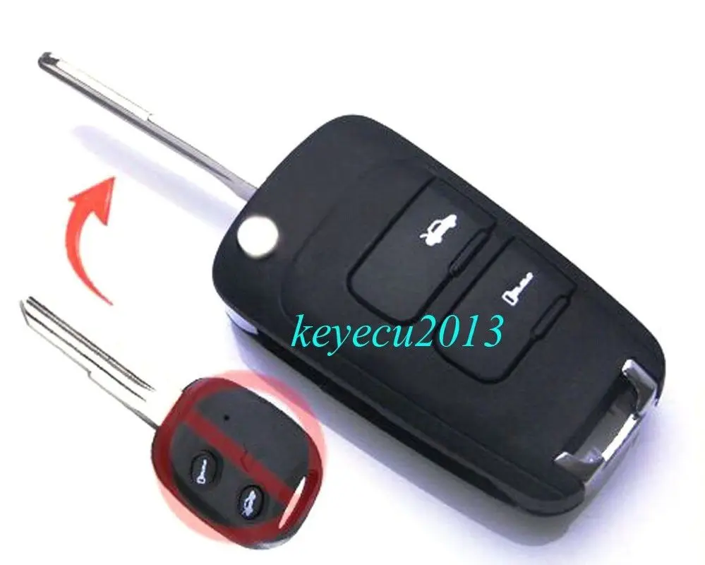 

Keyecu Flip Remote Key Fob 2 Button 433MHz 70 Chip Keyless Entry for Old Chevrolet Epica