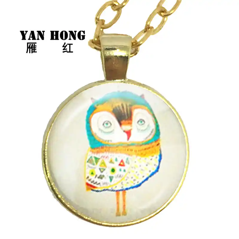 Стекло модное Кристальное ожерелье ручной работы, сова мультфильм дизайн. Сова-символ мудрости и мужества. Это подарок на день рождения