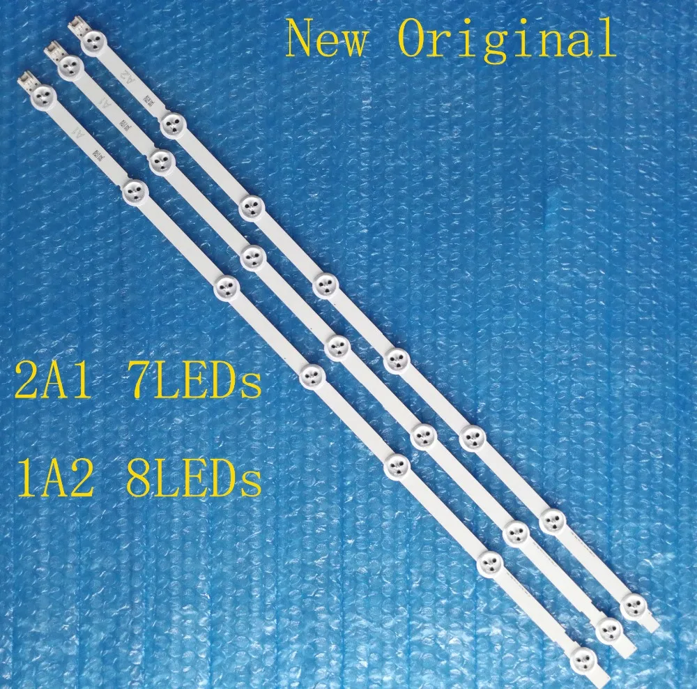 

New Original 2*A1+A2 63cm (7+7+8)leds LED Strips for LG Sumsang 32"ROW2.1 Rev0.9 6916L-1204A 6916L-1205A 6916L-1439A 6916L-1440A