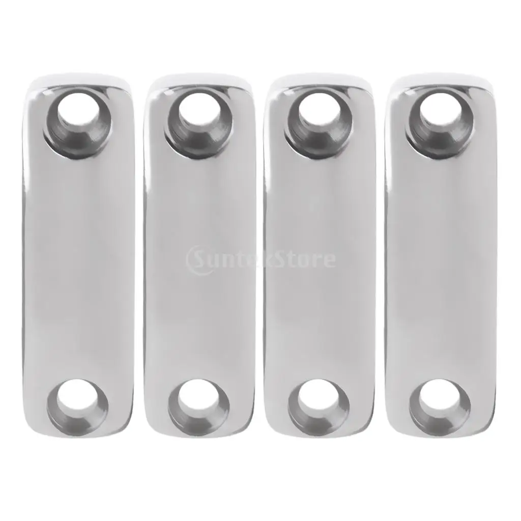 4Pcs High Polished Marine Grade 316 Stainless Steel Boat Yacht Lock Rope Tie Down Deck Fitting Eye Strap Loop Hardware