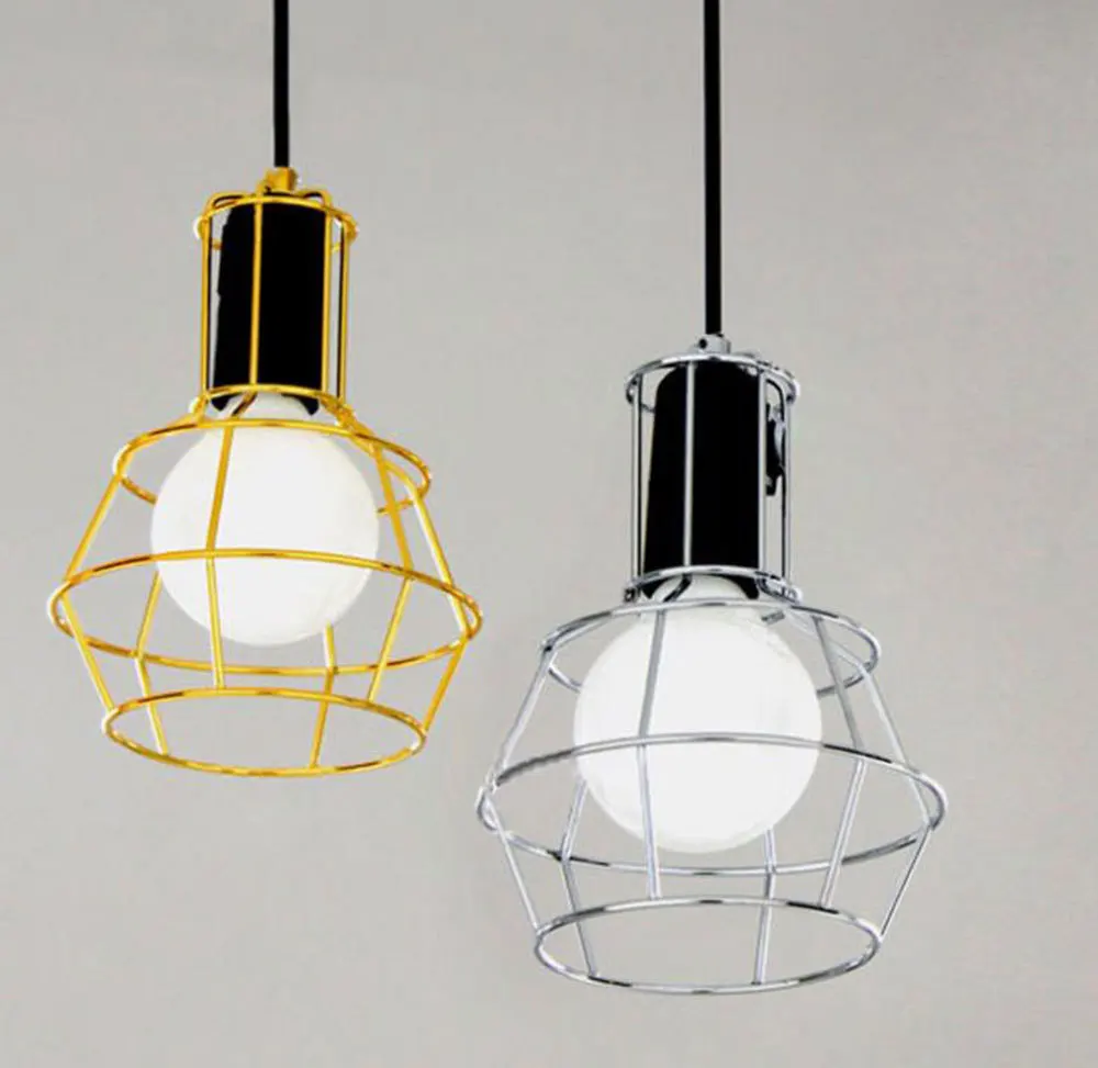 work lamp iron mesh bird cage pendant light brief personalized plating