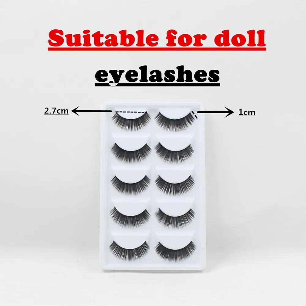 eyelashes suitable for Blyth doll makeup 5 pairs 2.7cm & 2.9cm in