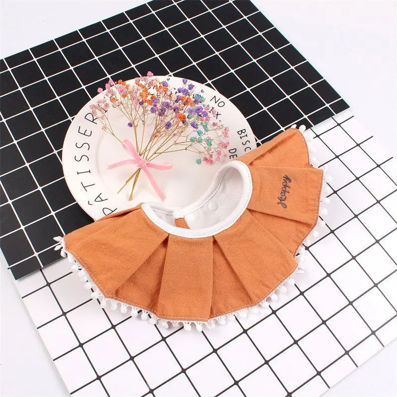 360 Degree Baby Cotton Bib Fashion Ruffles Girl Burp Cloths Fake Collar Infant Toddler Saliva Towel Bib Highly Absorbent Soft (6)