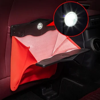 

Universal Car Trash Can Car Seat Back Hanging Storage Box Hidden Folding Storage Bag Multi-Function With Led Light Garbage Bag