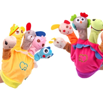 

Baby Toys Cute Animal Hand Puppet with Music Finger Doll Kindergarten Children Story Good Helper Toys 2019 New