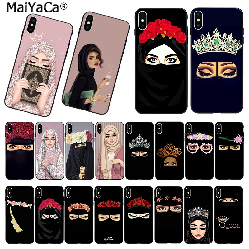 MaiYaCa Мусульманский Исламский девушка глаза телефонный чехол для iphone 13 SE 2020 11 pro 8 7
