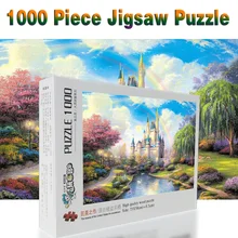 Горячая взрослых 520/1000/1500 шт головоломки пейзаж Мультяшные деревянные образовательные головоломки для детей игрушки Рождественский подарок Пазлы