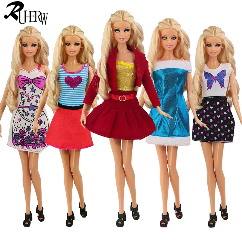 5 Piece Lot Fashion Beautiful Clothes For Barbie Doll 5 Style Casual 