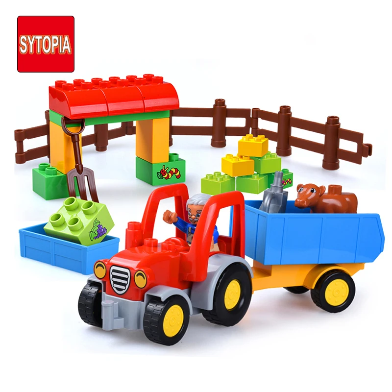 Sytopia Крупный рогатый скот ферма деревенская жизнь детские строительные блоки большой размер обучающая игрушка для ребенка подарок Игрушка совместима с Duploe