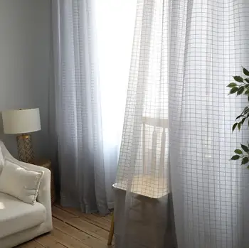 

Modern Nordic Tulle Curtains Modern Plaid Lattice Solid Tulle Curtains For Living Room Beige Window Sheer Curtains Bedroom Voile