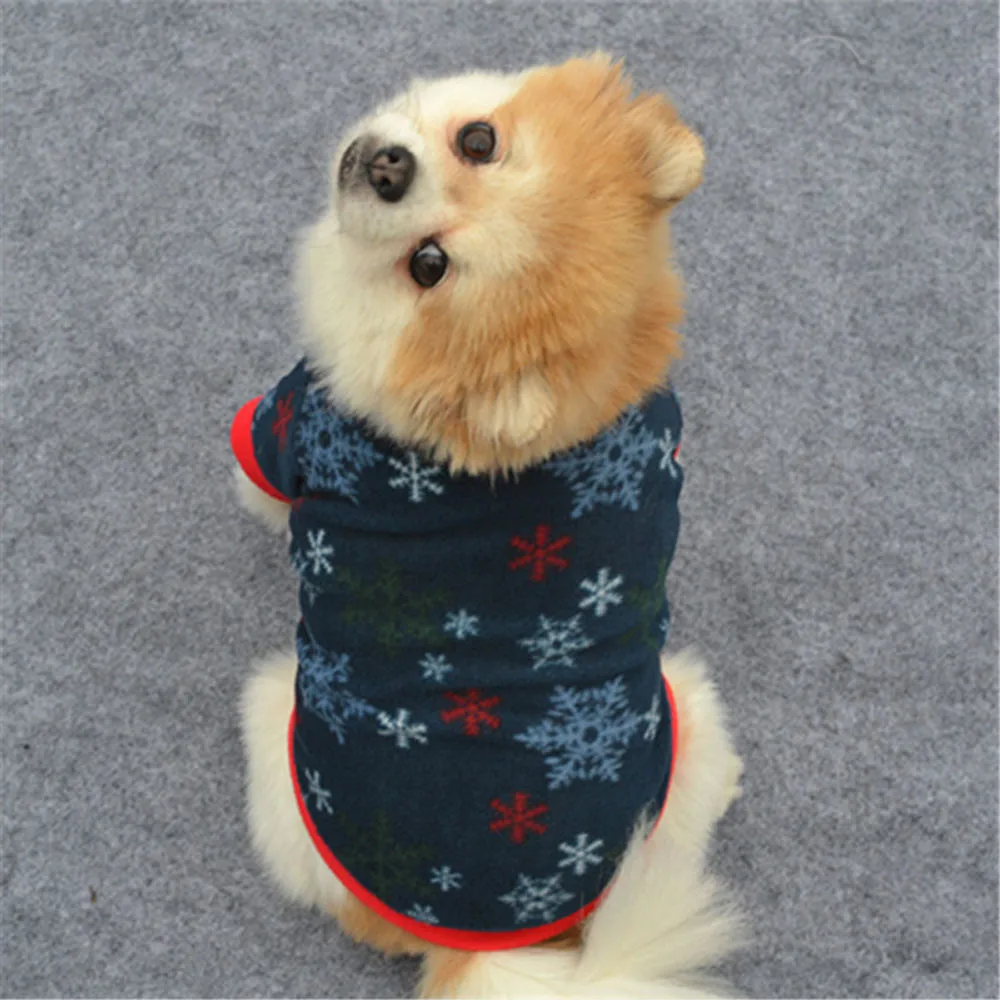 11,11, новинка, XS/S/M/L/модный теплый пуловер для питомца, собаки, щенка, Рождества, снега, с принтом, одежда с вышивкой, пальто, футболка