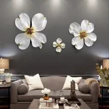 

Wall Hangings 3D Flower Wall Art Decorations Bedroom Wall Stickers TV Sofa Background Home Decoration Porcelain Decorative