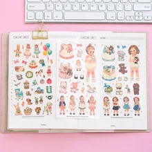 ¡Novedad de 2019! pegatinas creativas bonitas, combinación de papel de PVC para niñas, pegatina decorativa Mate para muñecas, 6 unids/pack