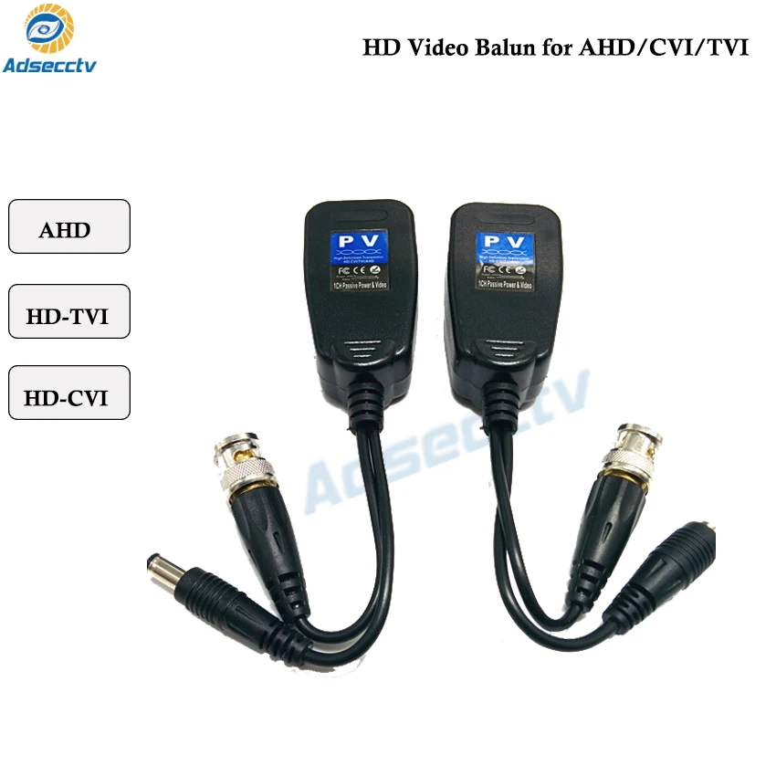 

Passive Balun RJ45 CCTV Balun Video Balun Transceiver Supply Power For HDCVI/HDTVI/AHD Analog High Definition Camera