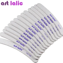 Artlalic 50Pcs/Set Professional Nail Files Buffer Buffing Slim Crescent 100/180 Grit Sandpaper Double Side Nail Tools