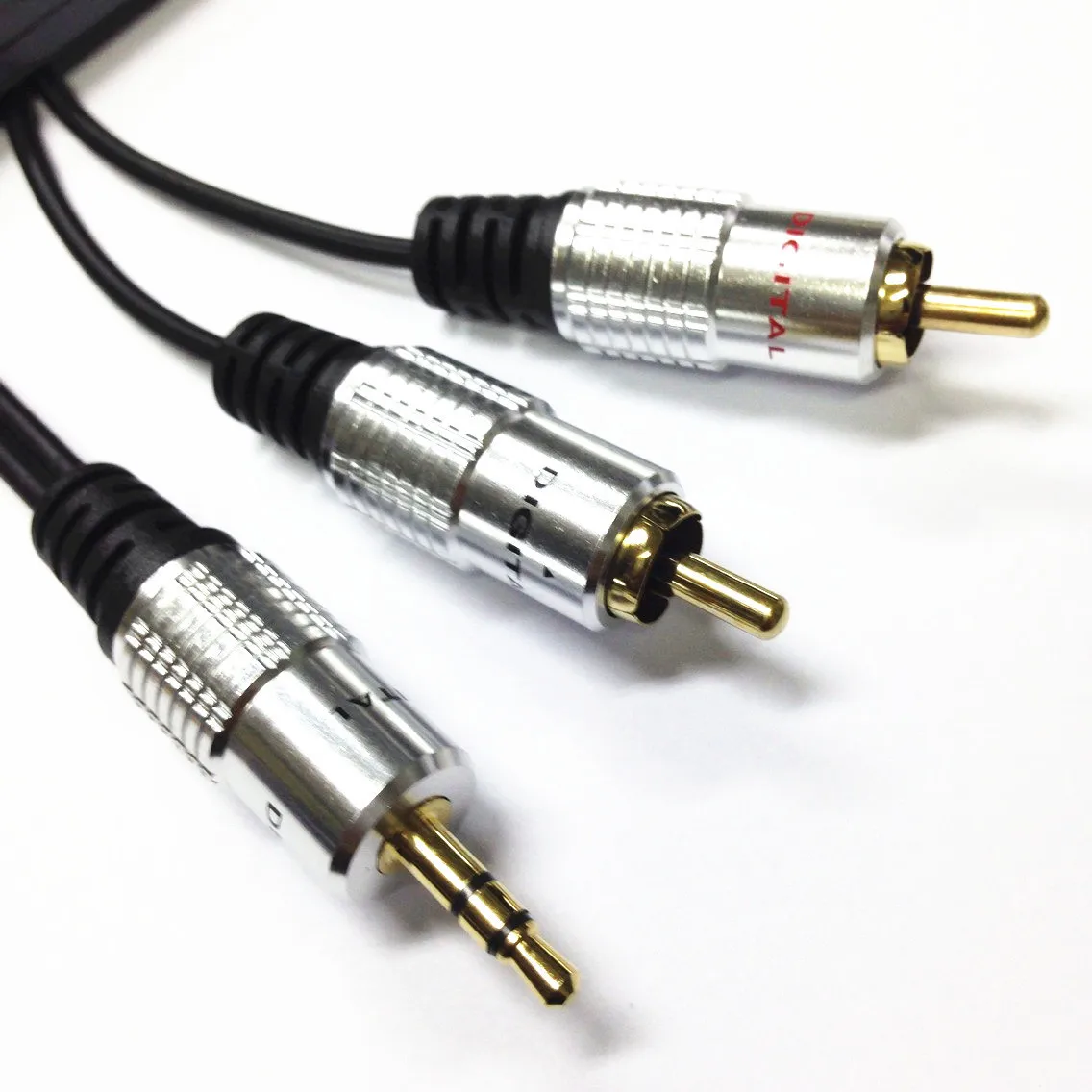 5m 3.5mm Plug Jack to 2 RCA twin Male Stereo Phono Audio Cable Lead PC OFC Gold