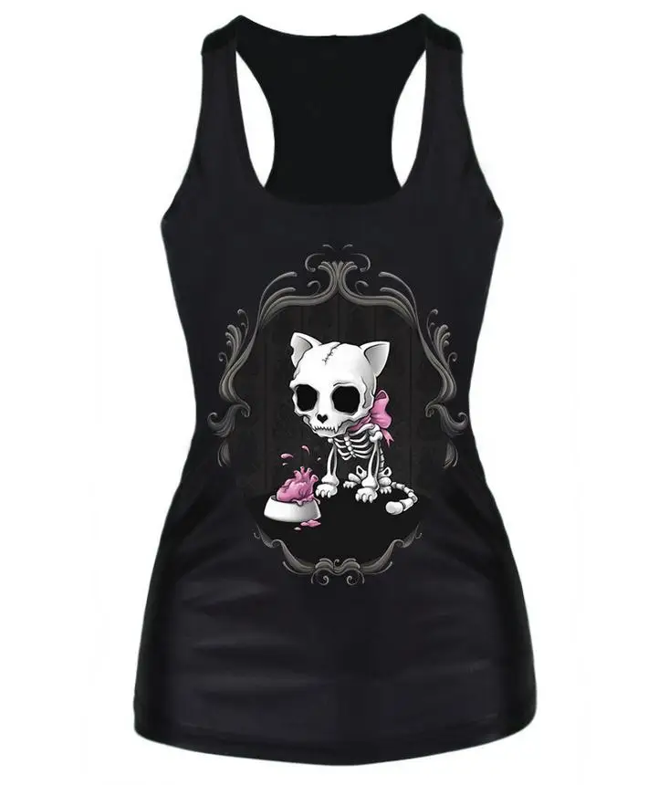 

2016 Summer Tops Active Women Tank Top Sleeveless Vest 3d Print Camis T Shirt Sexy Princess Tees Punk Top Blouse Blusas