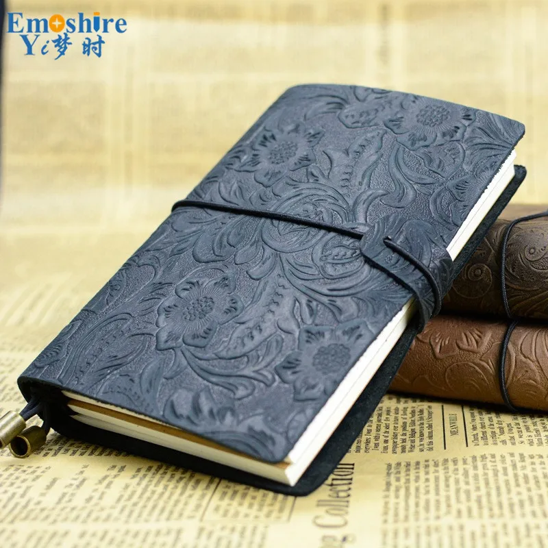 Emoshire Tied the rope travel Notepad custom handmade leather leather notebook retro European-style diary gift (11)