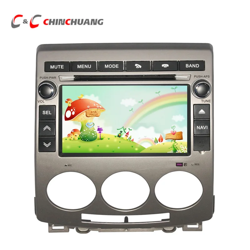 New Capacitive Screen Car DVD Player for Mazda 5 with GPS, Radio, BT, SWC Mirror Link+Free 8G Map Card and Analog TV Antenna