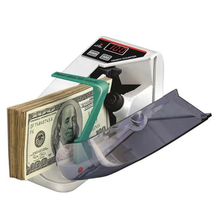

Mini Handy Bill Cash Banknote Counter Money Currency Counting Machine AC or Battery Powered Money Counter/Detector for store