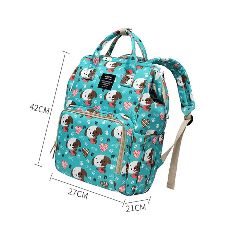 Heine New Products Cartoon Puppy Fashion Camo Printed Mummy Travel Shoulder Backpack Bag 13