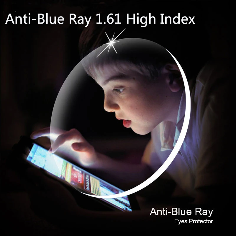 

Kirka 1.61 Index Myopia Prescription Anti-Blue Ray Lenses Eyes Protection for Reading Computer
