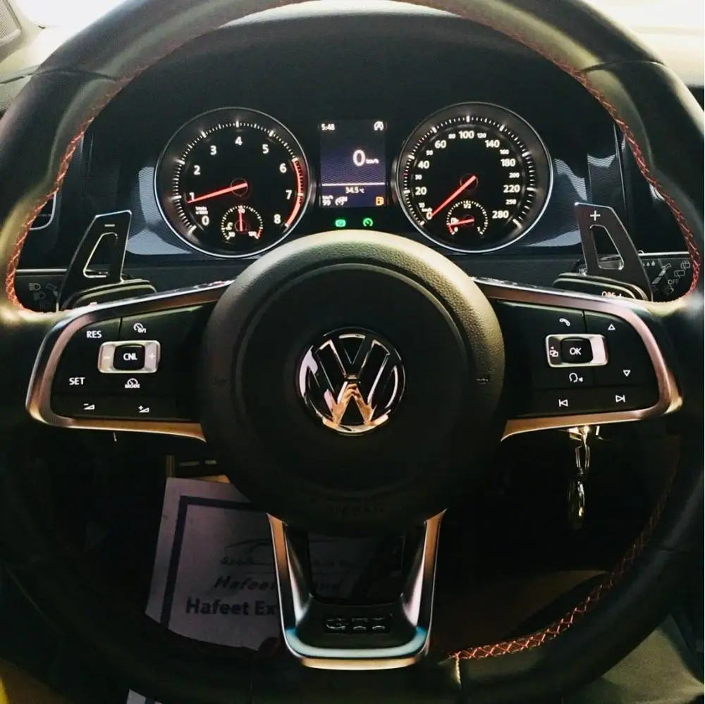 Алюминий сплав переключатель ПКП для общественного TIGUAN Golf 6 MK6 Jetta GTI R20 R36 CC Scirocco EOS руль сдвиг, тюнинг автомобилей - изображение