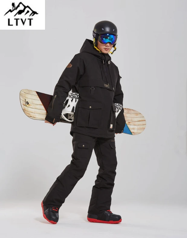 LTVT Snowboard Kleding mannen vrouwen Sneeuw Pak Kleuraanpassing Thicken  Gewatteerde Waterdichte Dubbele Board Nieuwe Mannelijke Skipak set|Ski jas|  - AliExpress