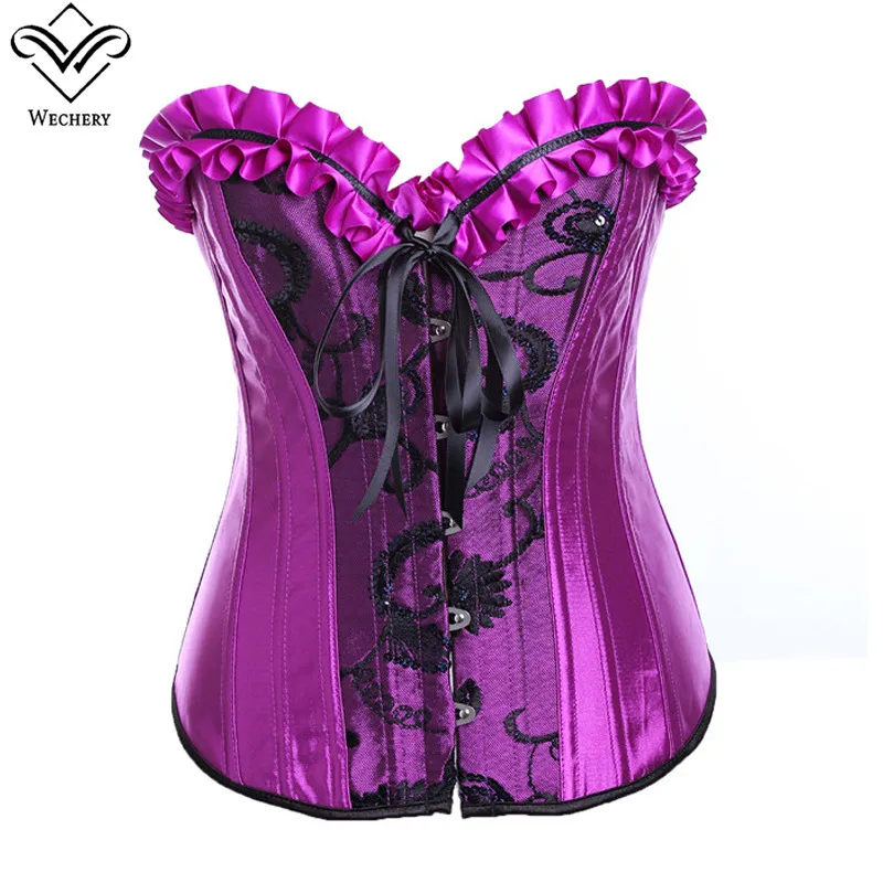 

Wechery Steampunk Corset Dress Sexy Gothic Clothing Corsets & Bustiers Skirt Lace up korset Corsage Corselet Waist Trainer Suit