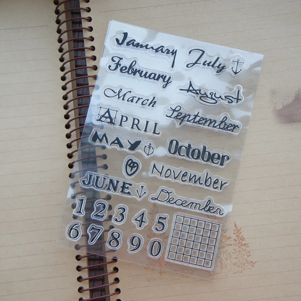 

Month Design Clear Transparent Stamp Silicone Stamps As Scrapbooking Decoration DIY Card Paper Gift Use