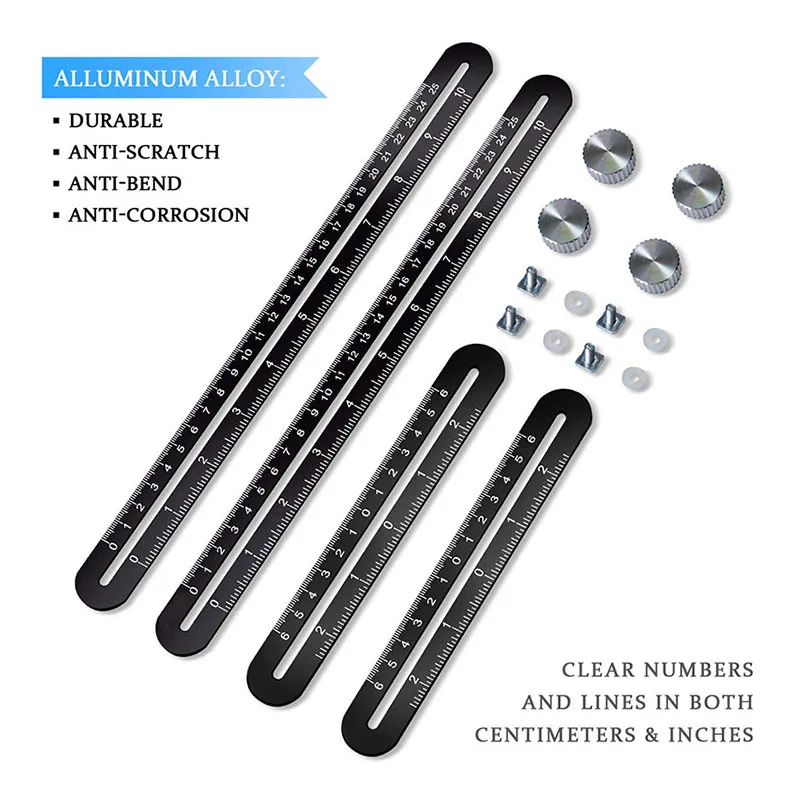  Aluminum Alloy Four-Sided Ruler Measuring Instrument Template Angle Tool Mechanism Slides With Lase