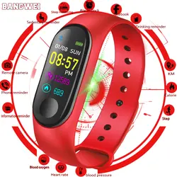 Новые спортивные часы-браслет Для женщин Для мужчин светодиодный Водонепроницаемый Smart запястье сердечного ритма крови Давление шагомер