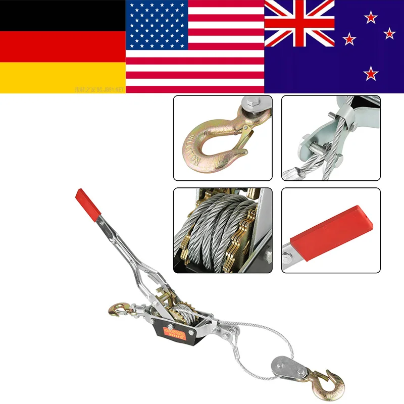 Heavy Duty 2/4T Wire Rope Ratchet Hand Power Puller Tighten Tool Mini