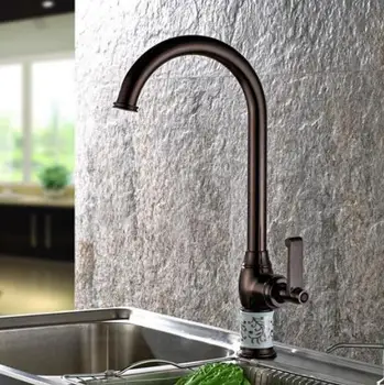 

New Kitchen faucet ORB Copper for cold and hot water tap Sink faucet Vegetable washing basin 360 degree rotating faucet