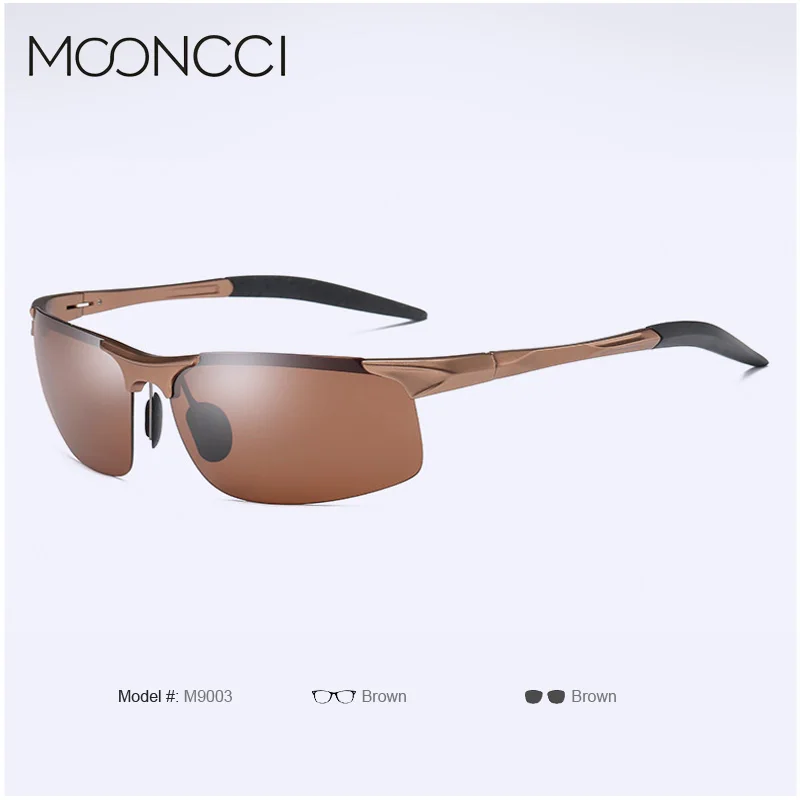 MOONCCI алюминиевые поляризованные солнцезащитные очки для мужчин спортивные уличные солнечные очки поляризационные мужские очки для вождения - Цвет линз: Brown  Brown
