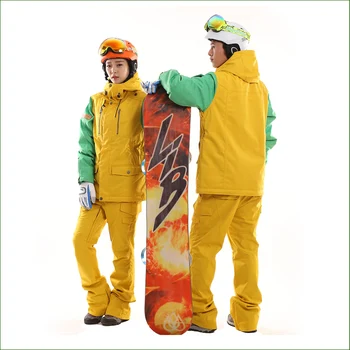 

KWJ18N Waterproof Sportwear Men and Women Snowboard Clothing Set Ski Suit Winter Ski wear Top Hoodie snow Jacket and Pants