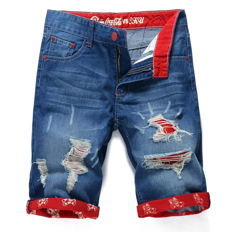 Free shipping 2016new fashion mens short jeans cotton summer style shorts thin breathable denim shorts men