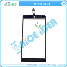 Flporia Черная передняя glassdigitizer Сенсорный экран для замены Wiko Варенье 3G ЖК-дисплей внешний glasspanel объектив+ Инструменты