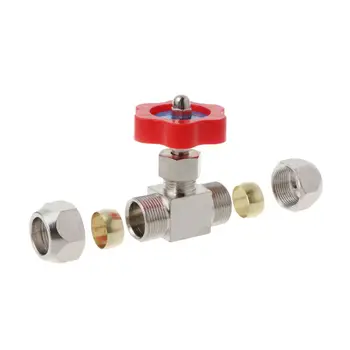 

Card Sleeve Needle Valve Double Ferrule Thick Brass Valve Copper Tube Air Pipe Internal Thread Gas Flow Control Valve 649E