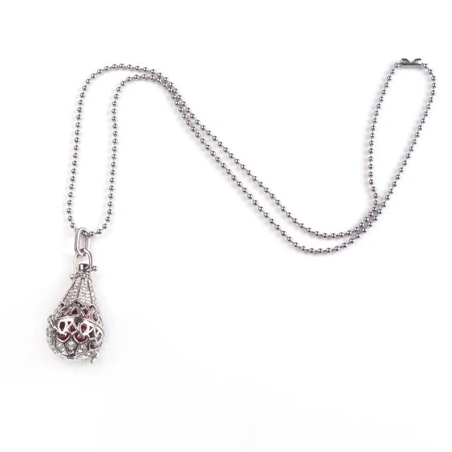 Natural stone 8mm beads silver plated pregnant women jewelry fashion long paragraph Ding Dong Ding Dong necklace pendant Lol