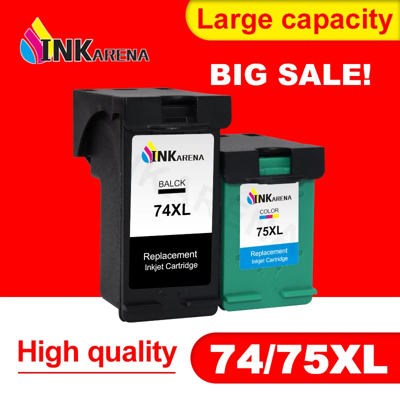 

INKARENA Remanufactured Ink Cartridge Replacement For HP 74 75 Photosmart C4200 C4280 C4345 C4380 C4480 C4580 J5780 Printer