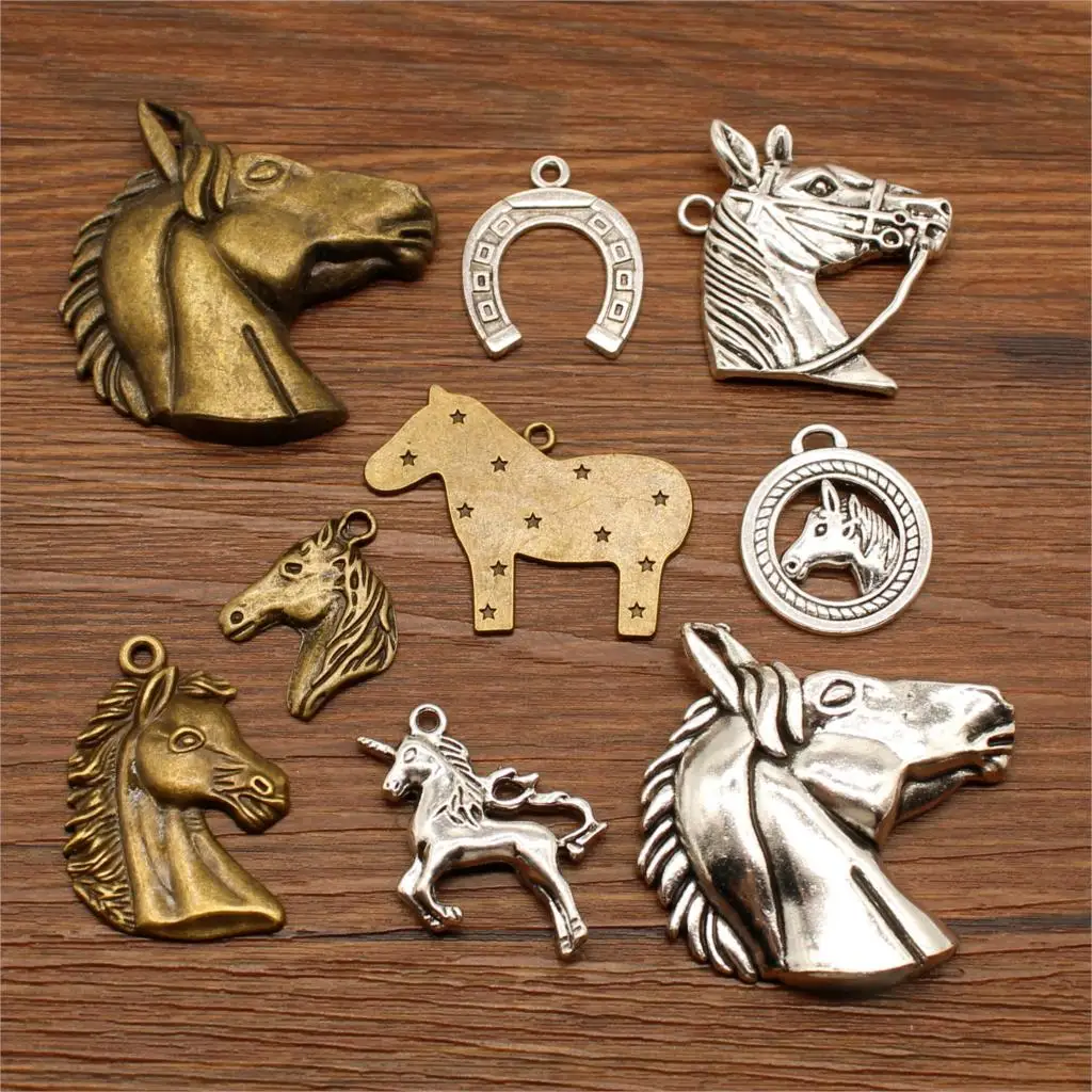 

3 Piece Unicorn Charm Unicorn Horseshoe Mix Charms For Jewelry Making Diy Craft Supplies Horse Head Jewelry Accessories