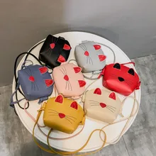 Мультфильм девушка Сумка сплошной цвет одно плечо милый кот Сумка Мини квадратная сумка Crossbody сумка "Милый Котик" сумки Dropship Y507