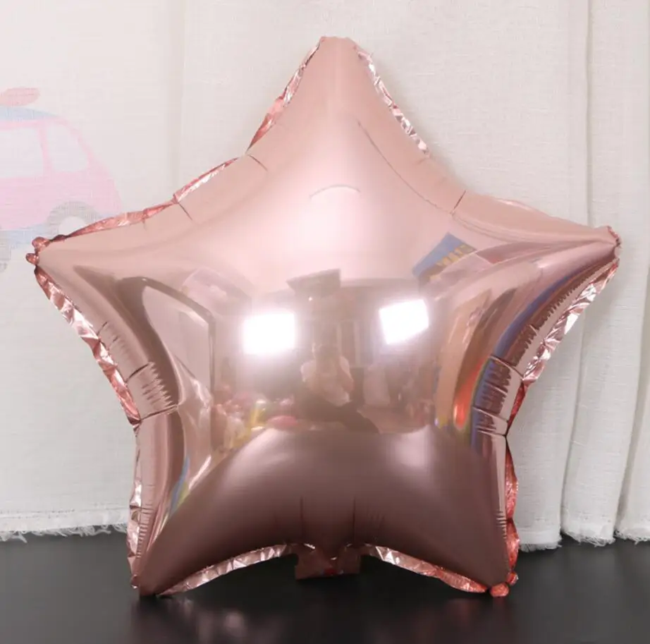 1PC 18 inch Rose gold Star Heart aluminum balloon colorful star heart helium foil ballon for wedding Birthday party decoration   (3)