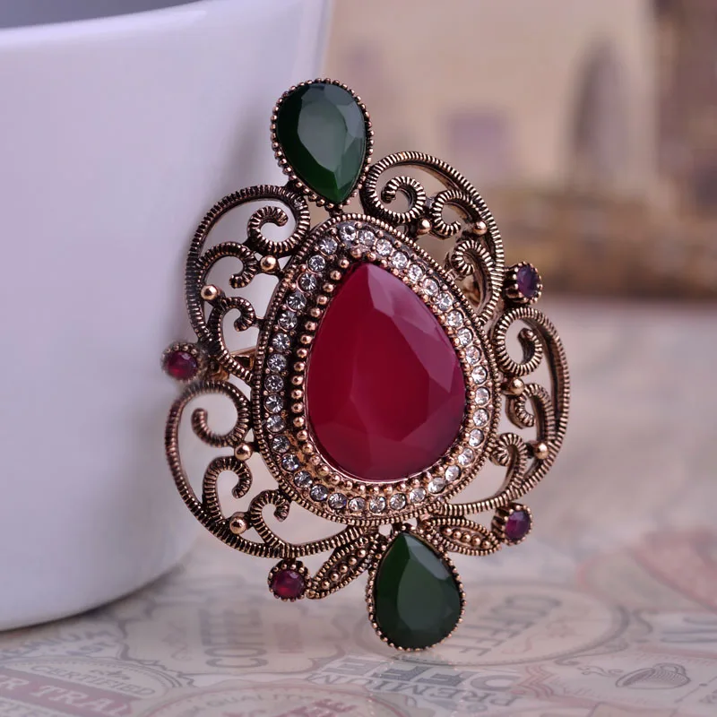 Buy Royal Design Vintage Brooch Corsage Red Water Drop